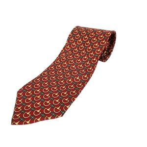Paolo Designed Paolo Gucci 100% Silk Men's Necktie Red Gold Green Evening
